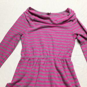 Old Navy Pink and Gray Striped Top